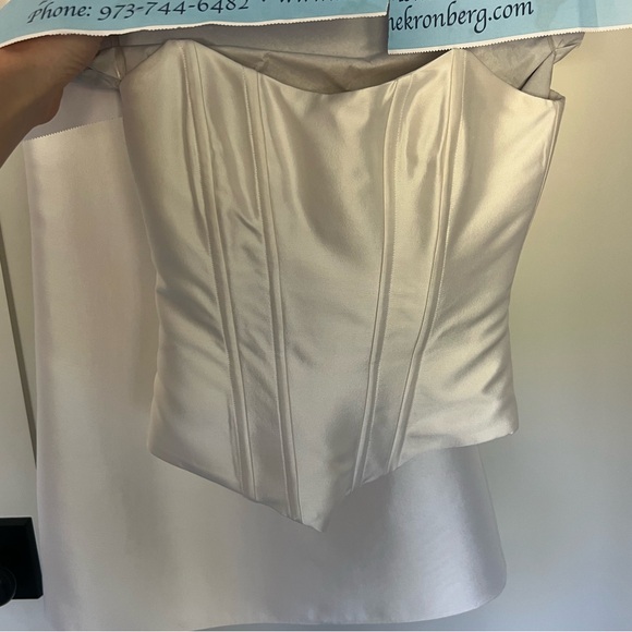 Bridal Corset and Skirt Two Piece Set with Chiffon Scarf - Picture 10 of 11